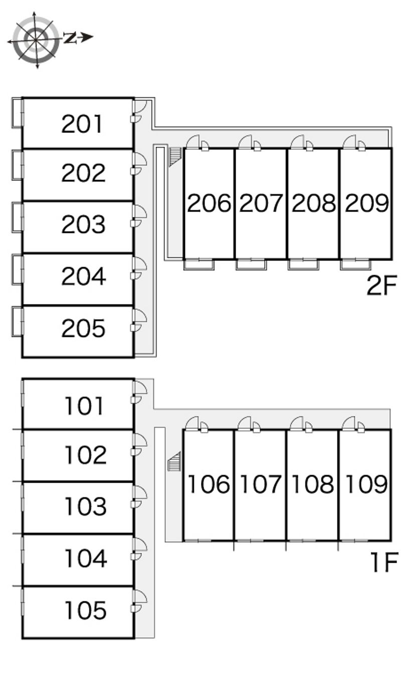 レオパレスしんでん 間取配置図