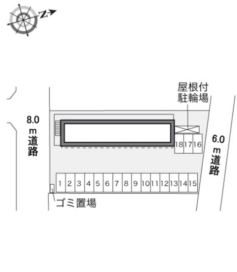 レオパレスサンフラワー芳田 駐車場