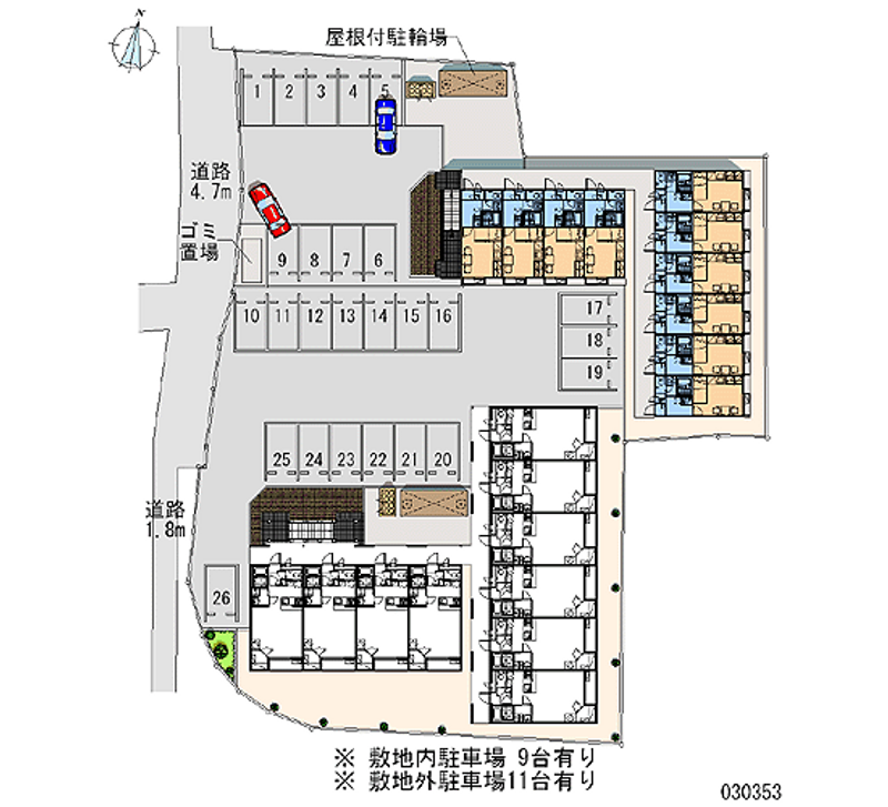 レオパレスリジェールＡ 月極駐車場