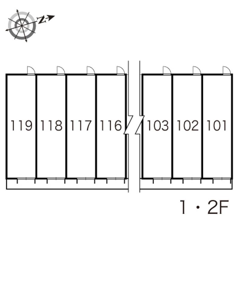 レオパレスＴｓｕｒｕｈａｒａ　２００１ 間取り配置図