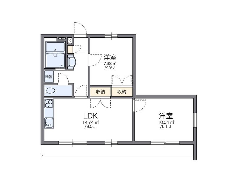 レオパレスリバーコート 間取図