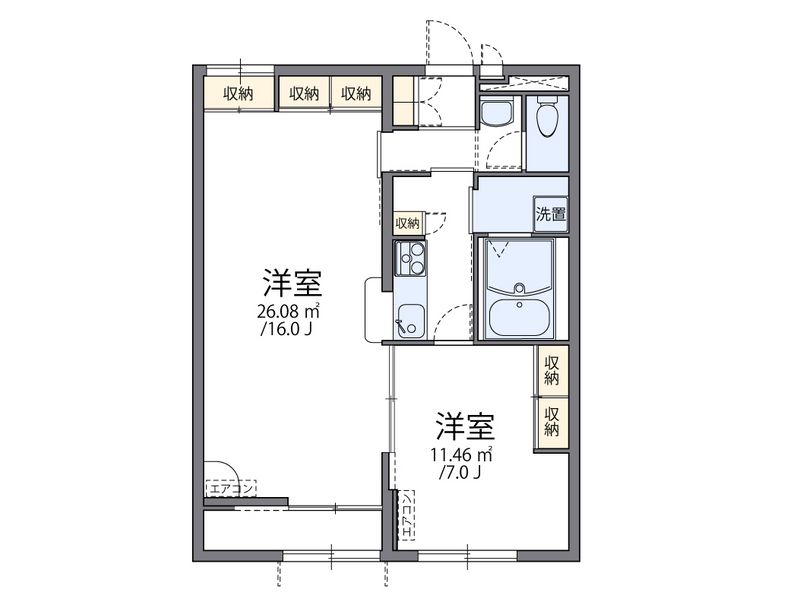 レオパレス城ノ内Ⅱ 間取図