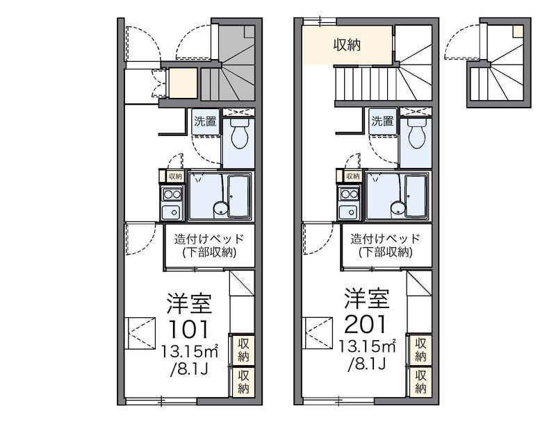 レオパレス雷電 間取図