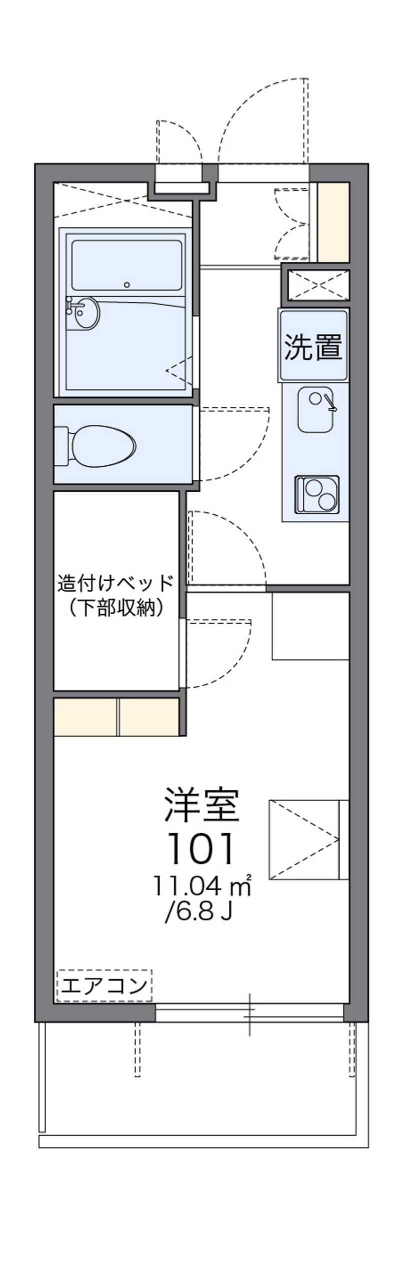 レオパレスサザンクロス海老塚 間取図