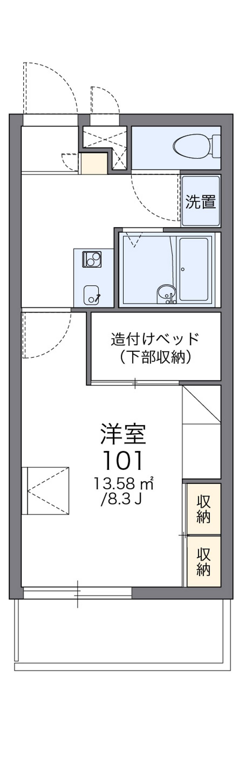 レオパレスドミール　今川 間取図