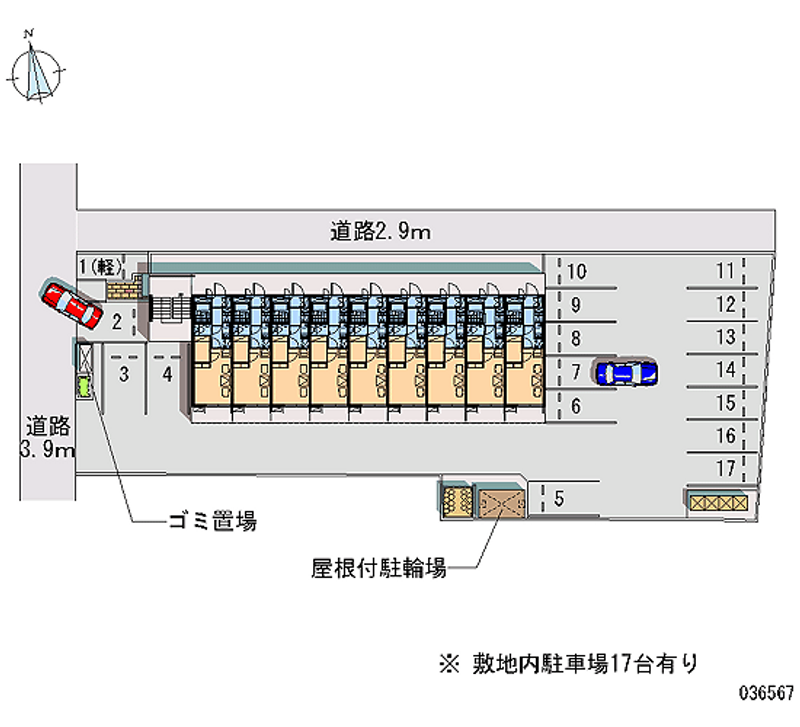 レオパレス風　弐号館 月極駐車場