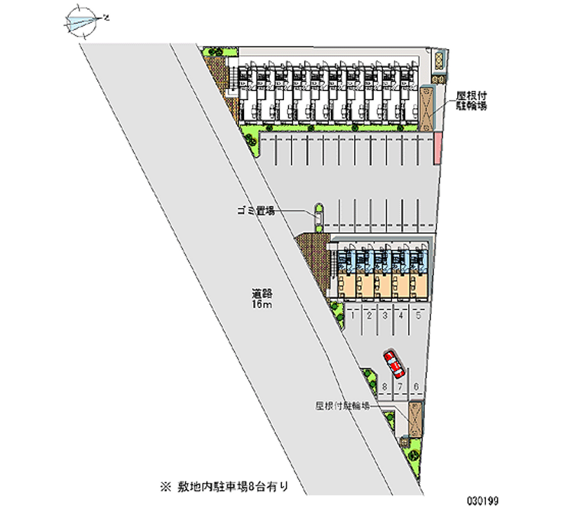 レオパレスなかのⅡ番館 月極駐車場