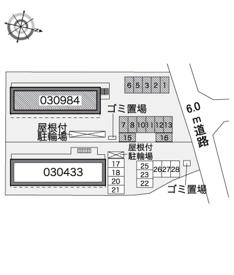 レオパレスサンコート学園前Ｂ 配置図