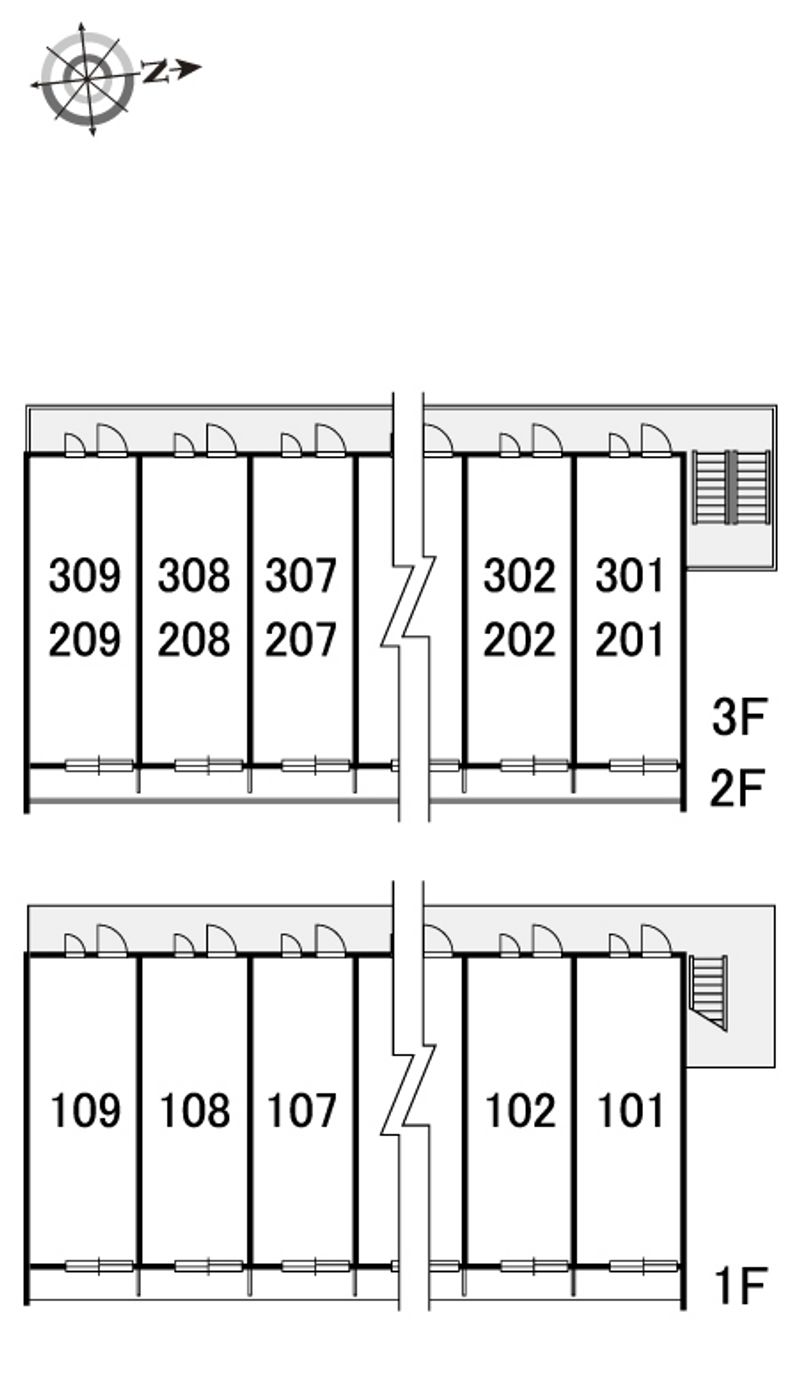 レオパレスプラムズⅢ 間取配置図