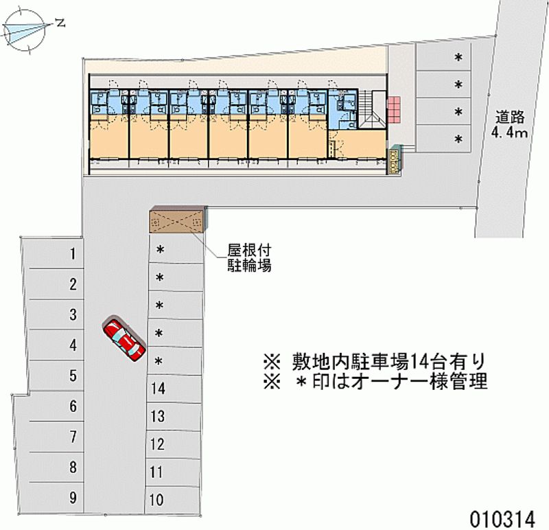 レオパレス柏原 月極駐車場