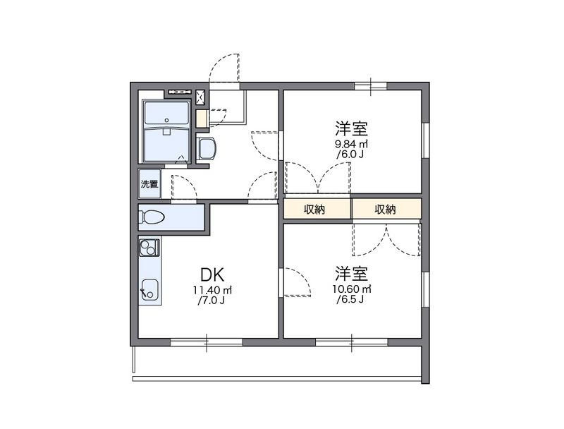 レオパレス翼Ⅲ 間取図