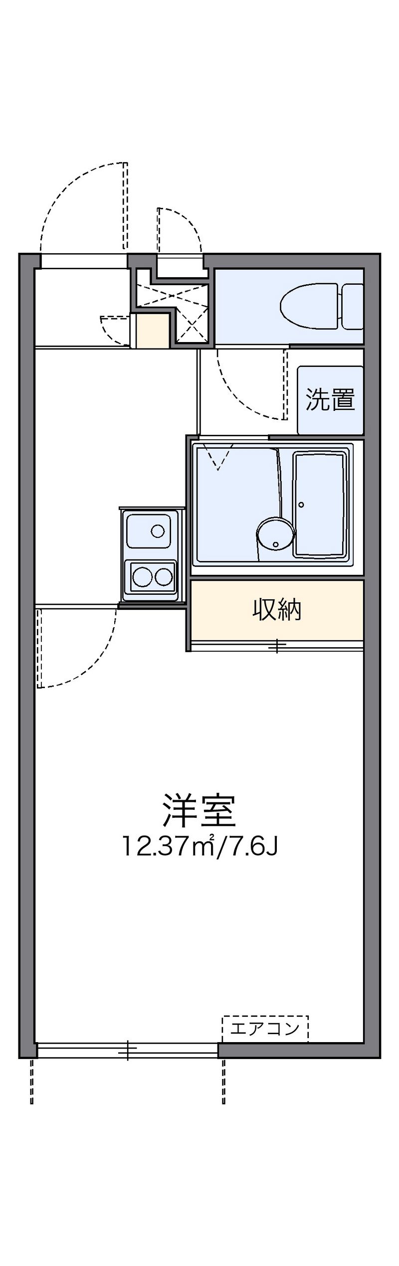 レオパレスアースリー生田 間取図