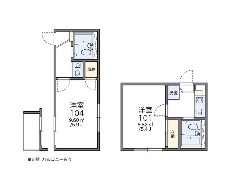 レオパレスサンクィーンハウスⅡ 間取図