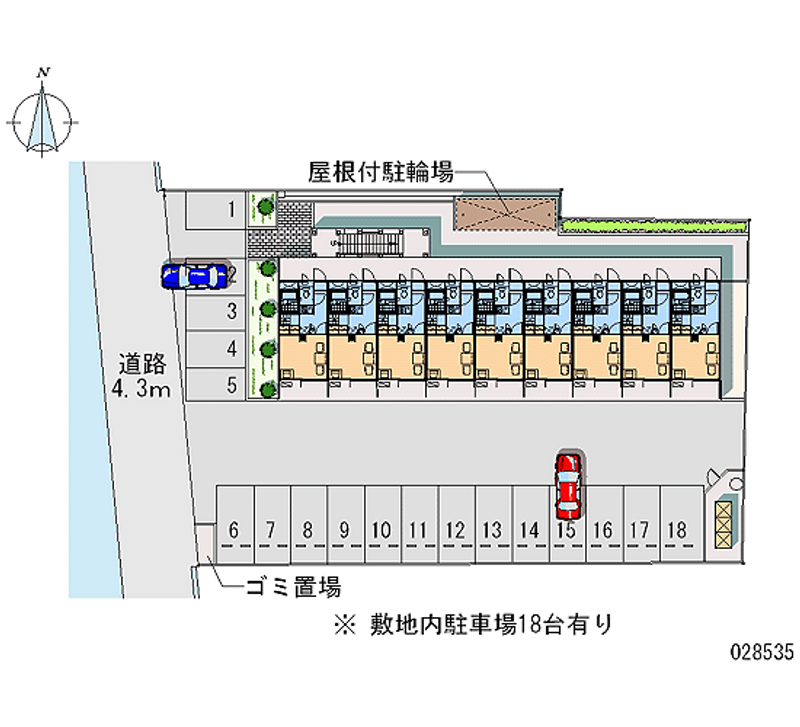 レオパレスピースフル　稲月 月極駐車場