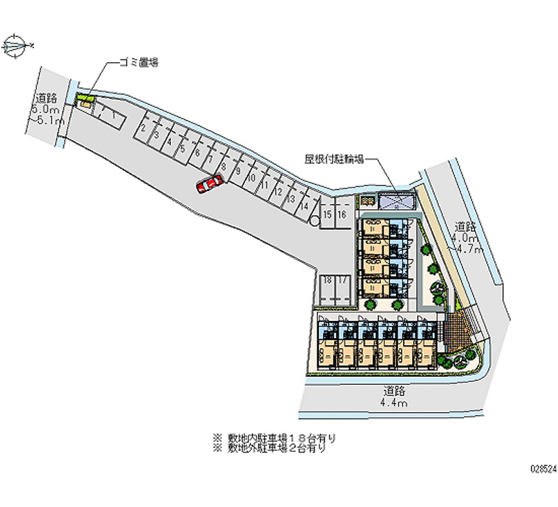 レオパレス二刻 月極駐車場