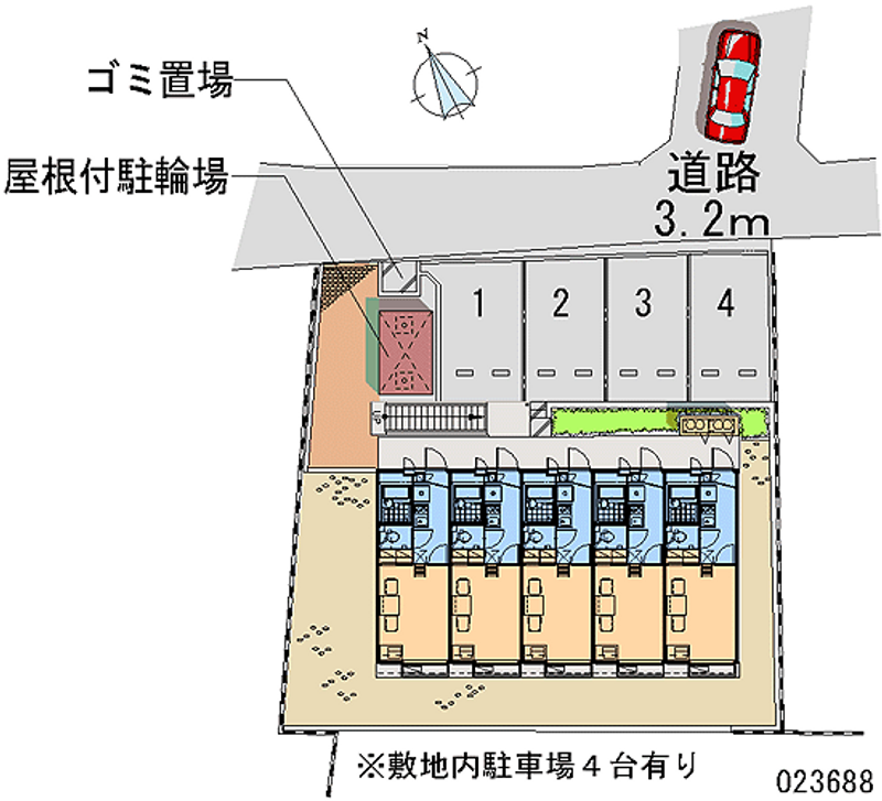 レオパレスクレールＣ 月極駐車場