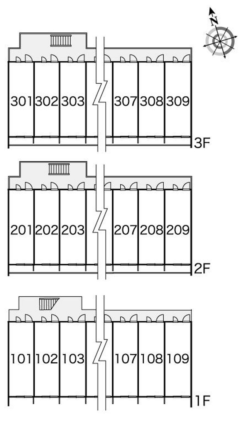 レオパレス水守南 間取配置図