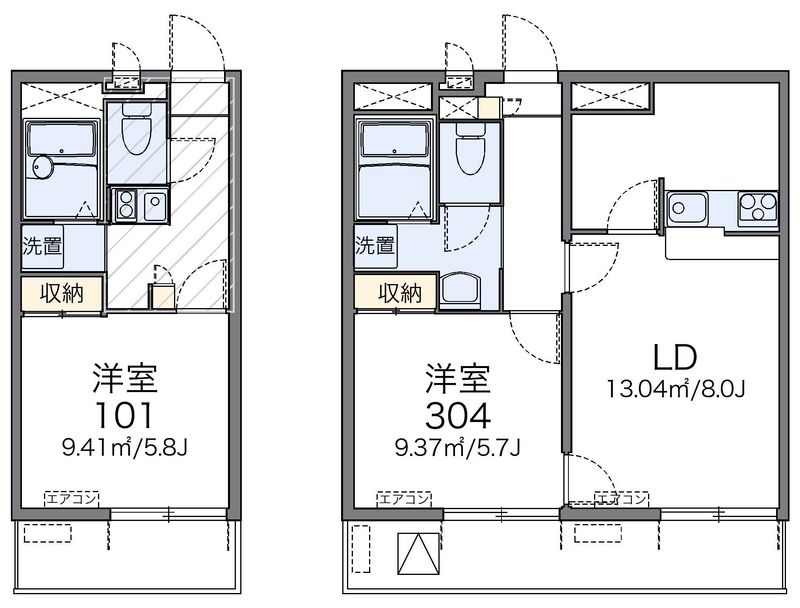 レオパレスオークザック 間取図