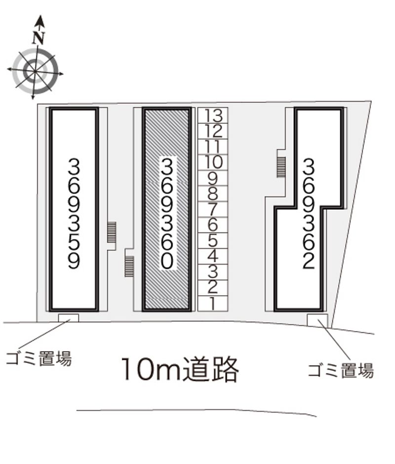 レオパレス門真みなみＢ 配置図