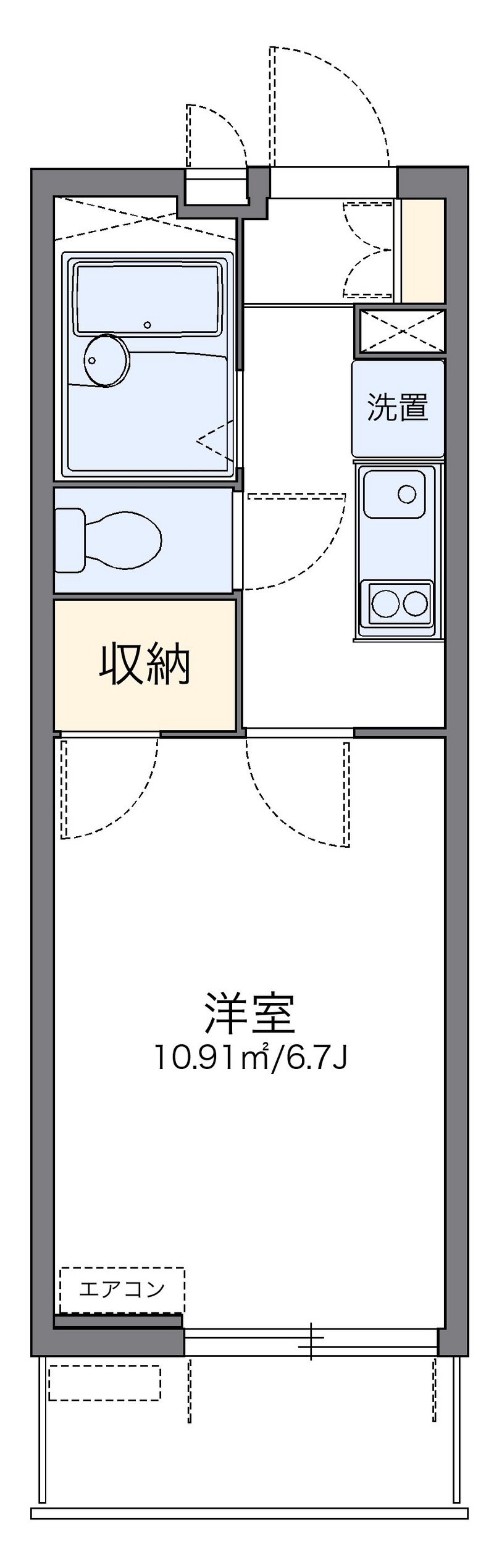 レオパレスアズール新都心 間取図