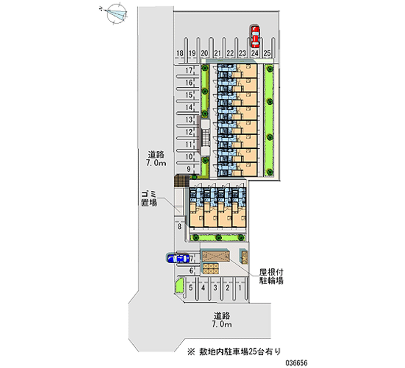 レオパレスＹＡＨＡＧＩⅠ 月極駐車場