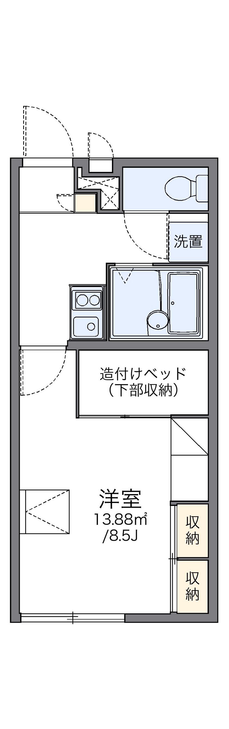 レオパレスメルベーユ新津 間取図