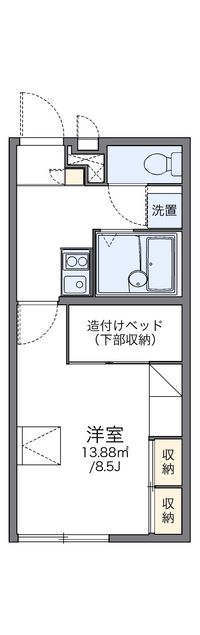 レオパレスメルベーユ新津 間取り図