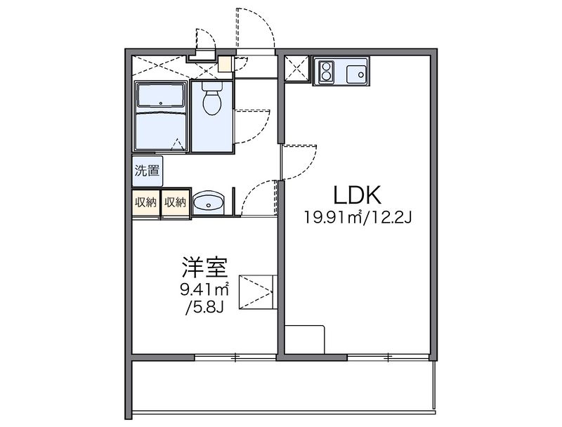 レオパレス多摩川 間取図