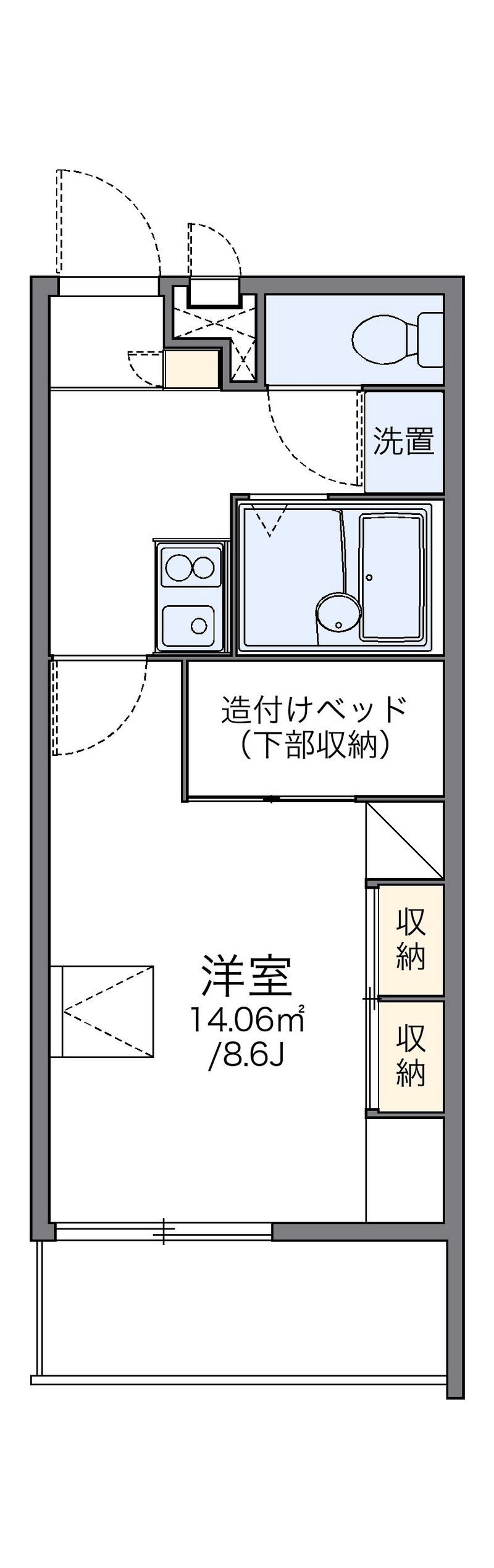 レオパレスプレノタートⅢ 間取図