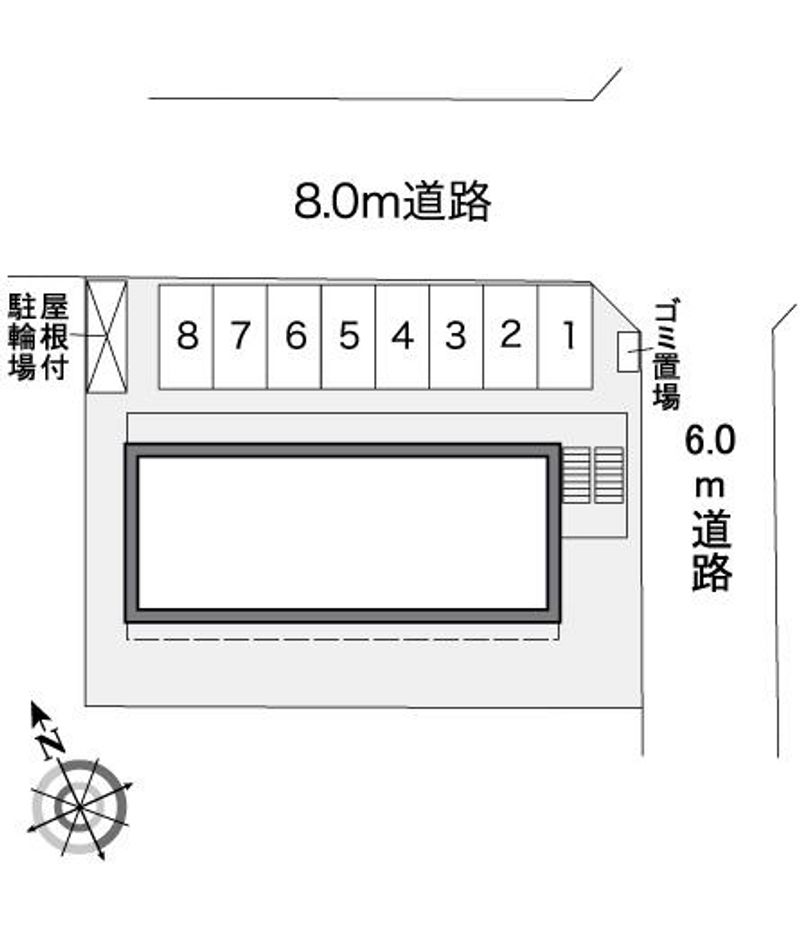 レオパレスウィッシュ日之出 駐車場