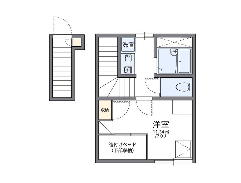 レオパレスオークラ 間取図