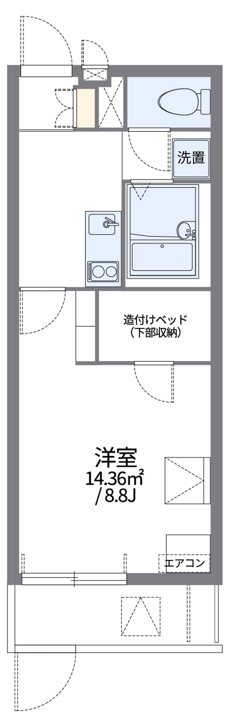 レオパレスソルティ 間取図