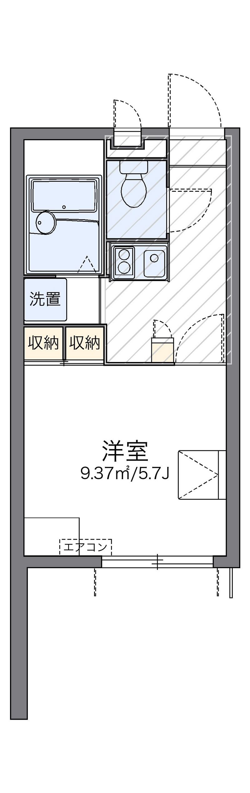 レオパレス岩井 間取図