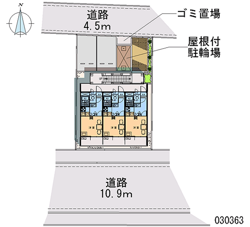 レオパレスシャンブル弐番館 区画図