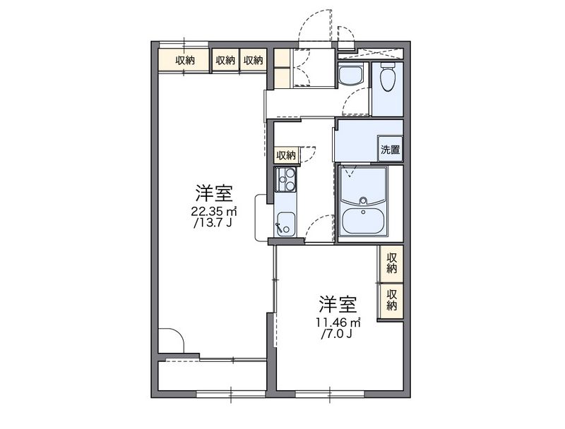 レオパレスル　シェルＢ 間取図