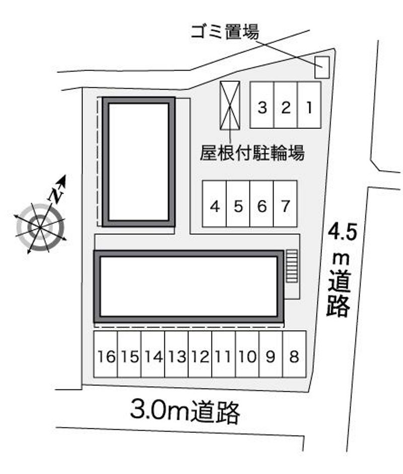 レオパレスヴィラドルチェ　Ｋ 配置図