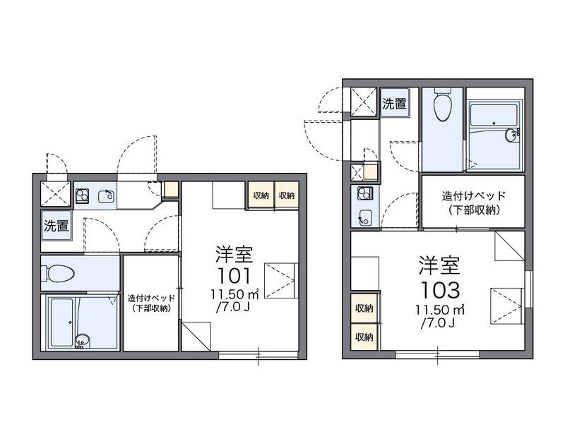 レオパレスシャルマン富士見 間取図