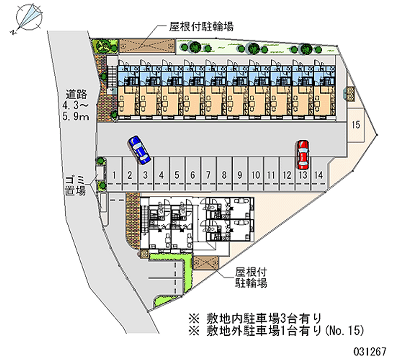 レオパレス沢田２ 月極駐車場