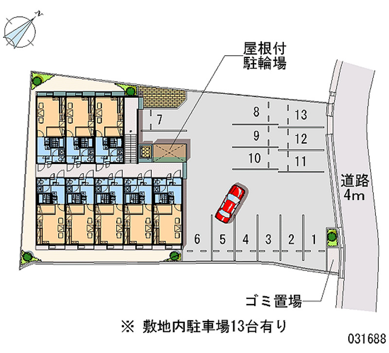 レオパレスグラシューズＫ 月極駐車場