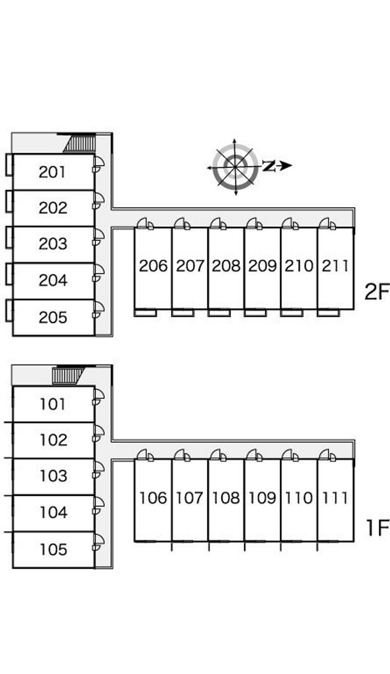 レオパレスペイサージュ北島 間取配置図