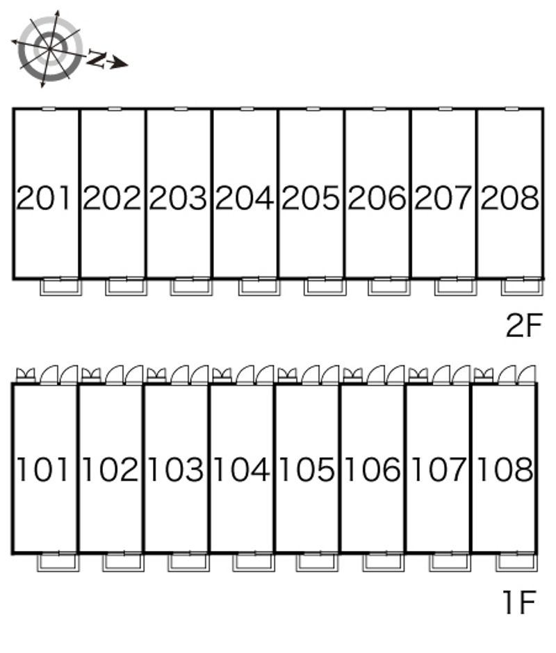 レオパレスなぎさ公園前２ 間取配置図