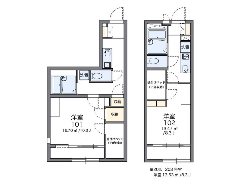 レオパレスヒルサイド今宿 間取図
