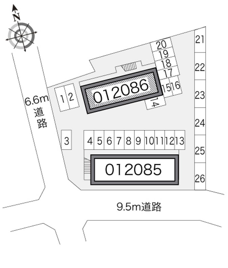 レオパレス田園Ｂ棟 配置図