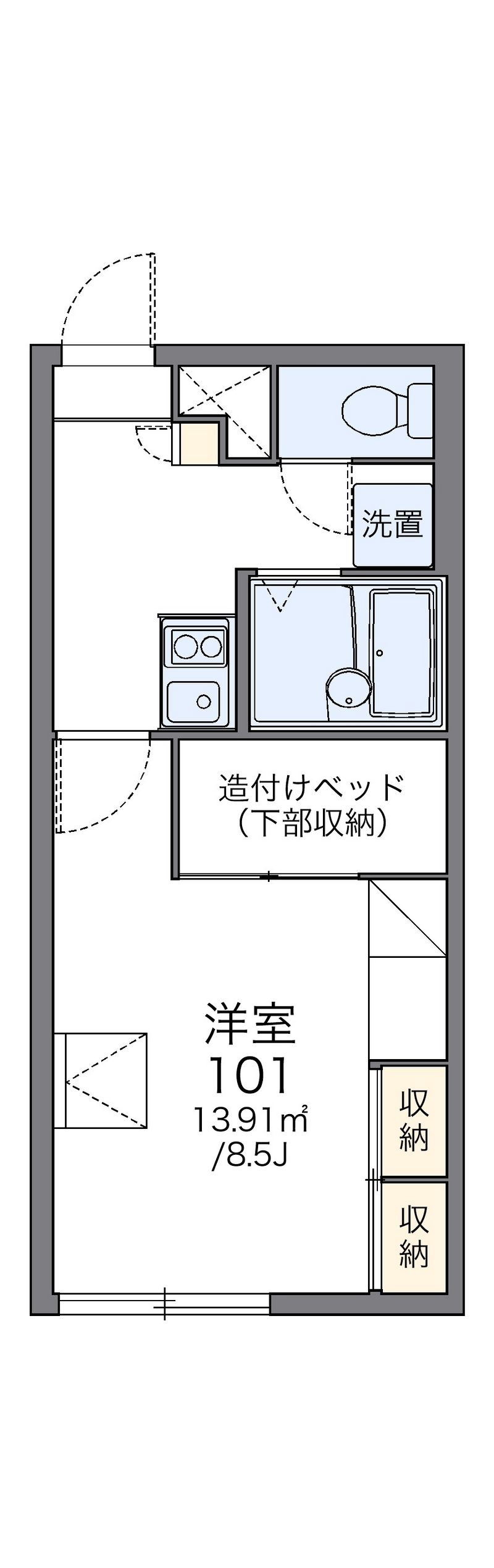 レオパレスエミール美原台　Ｃ館 間取図