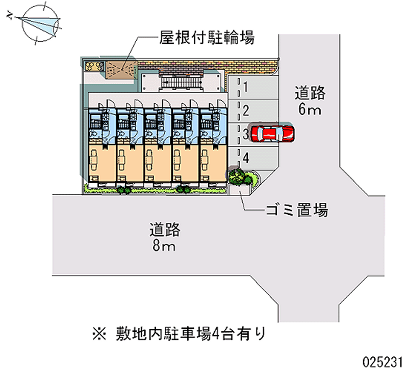 レオパレスナイキフォーテイツー 月極駐車場