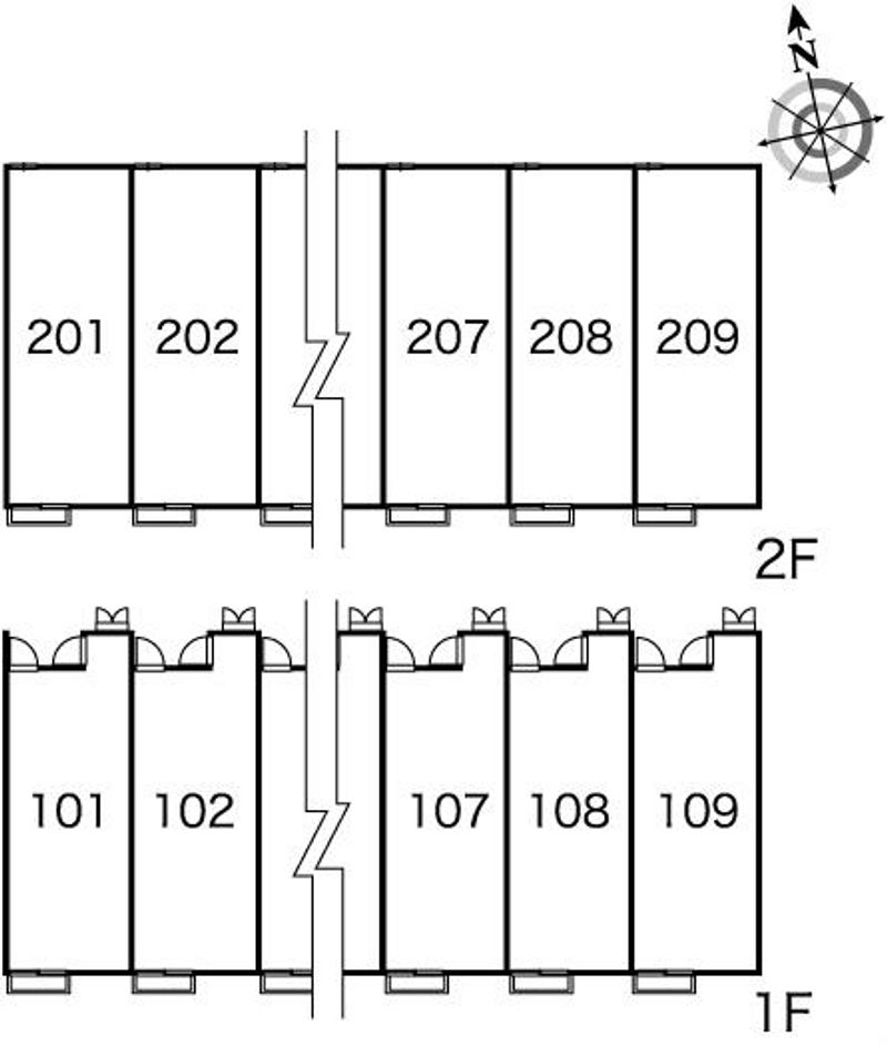 レオパレスフローラ新町 間取り配置図
