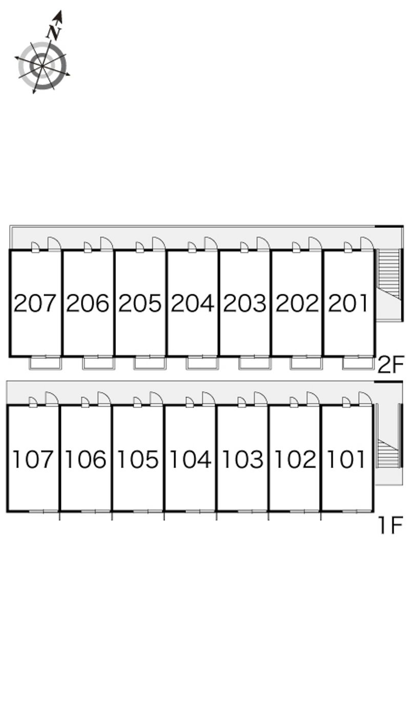 レオパレスＫＡＴＯＵハイツ２ 間取配置図