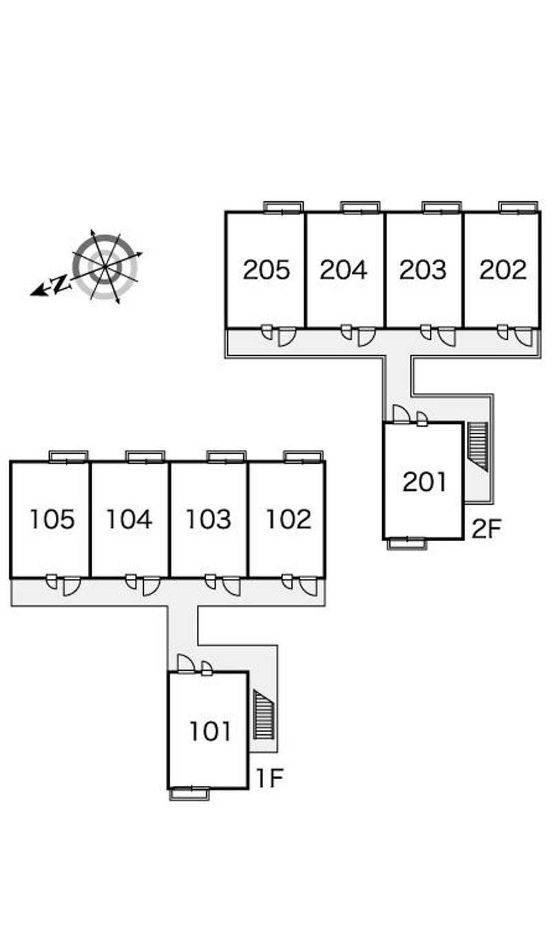 レオパレスＦＵＫＡＷＡⅡ 間取配置図