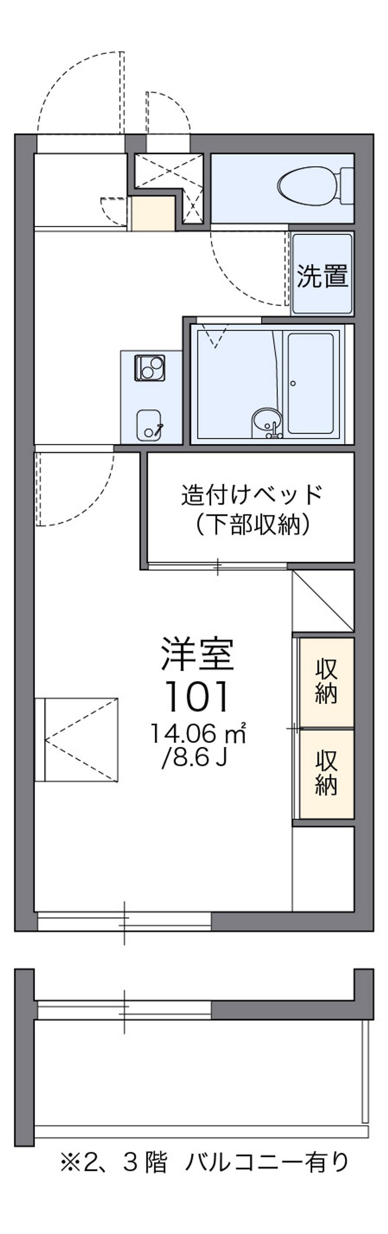 レオパレスウラシⅡ 間取図
