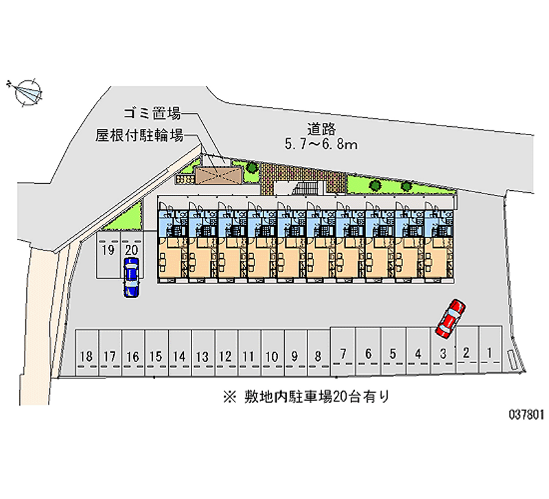 レオパレスアプリコーゼ 月極駐車場